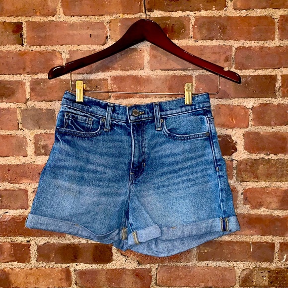 NWOT Denim Shorts, Banana Republic HighRise Cuffed | Dark Blue | Sz 26 - Picture 2 of 8